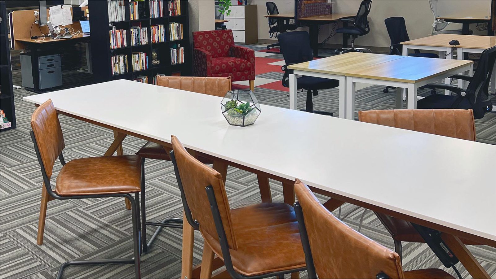 Open coworking area at Ensemble Coworking in Fort Worth